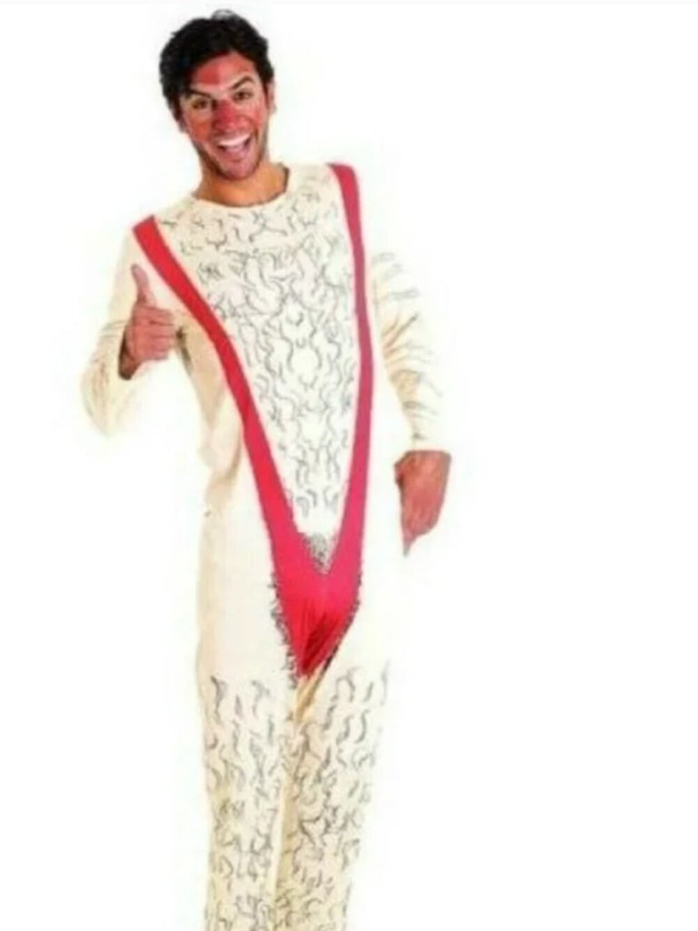 Nude Hairy Man Skin Halloween Costume Small Harry Beach Bum 1 Pc Bodysuit Mens